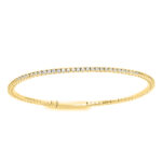 LADIES FULL FLEXIBLE BANGLE 2.00CT ROUND DIAMOND 14K YELLOW GOLD
