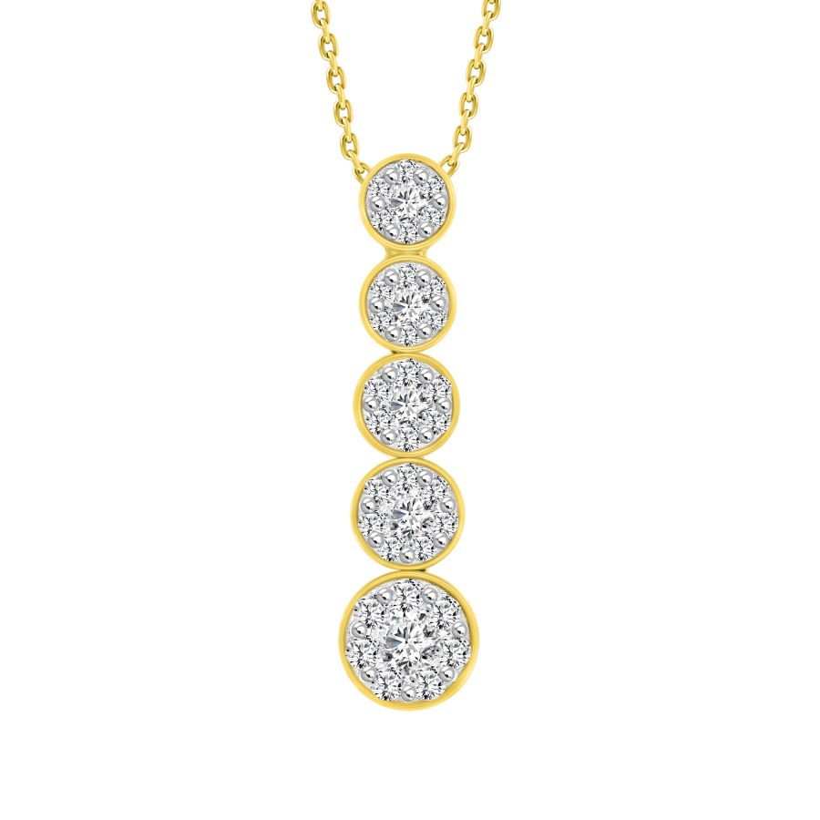 LADIES PENDANT WITH CHAIN 0.50CT ROUND DIAMOND 14K WHITE GOLD (SI QUALITY) 1 LADIES PENDANT WITH CHAIN 0.50CT ROUND DIAMOND 14K WHITE GOLD (SI QUALITY) - Image 1