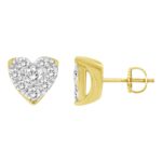 LADIES EARRING 0.25CT ROUND DIAMOND 10K YELLOW GOLD