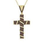 MEN'S CHARM 0.50CT ROUND DARK BROWN DIAMOND 10K YELLOW GOLD