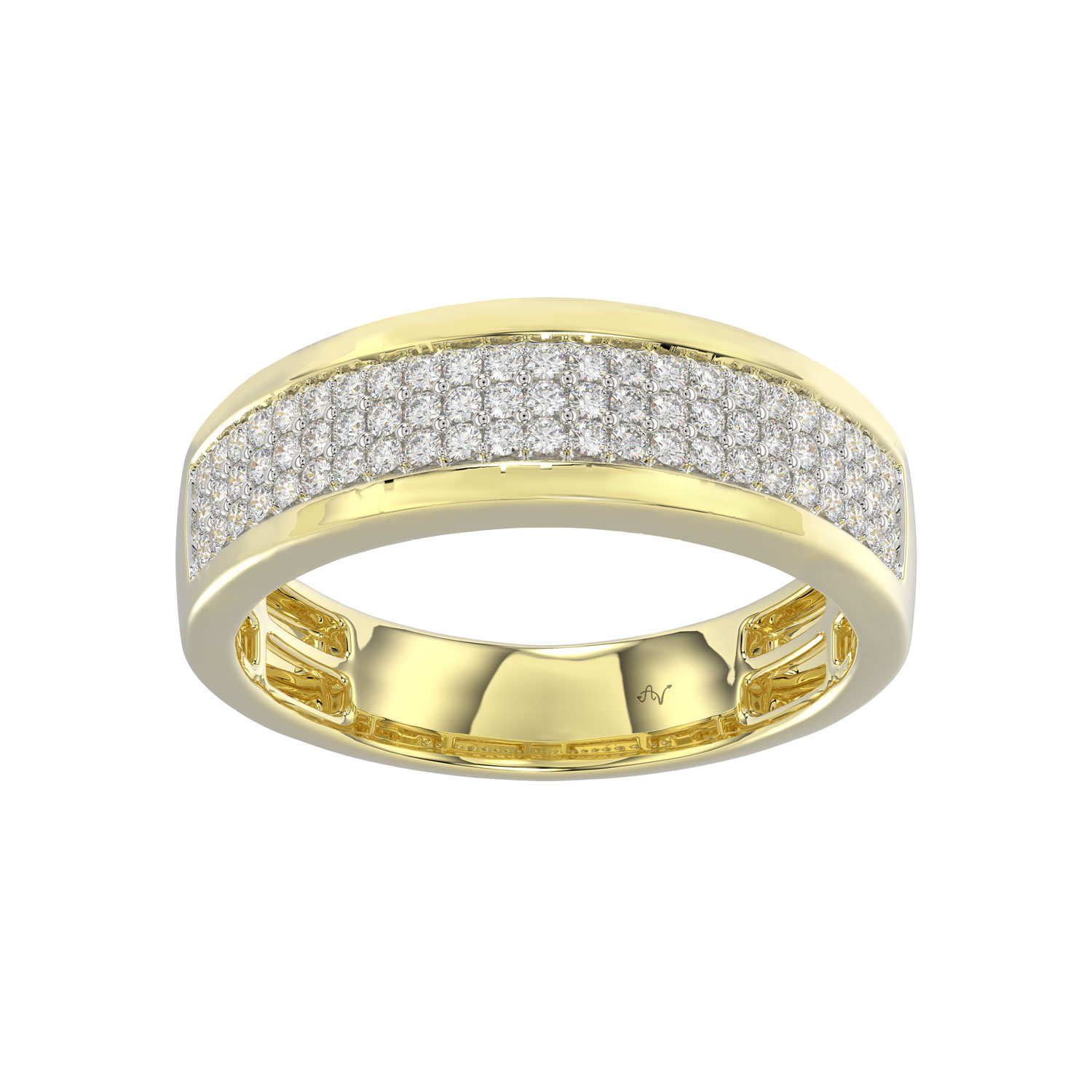 MEN'S BAND 0.40CT ROUND DIAMOND 10K YELLOW GOLD - Image 1