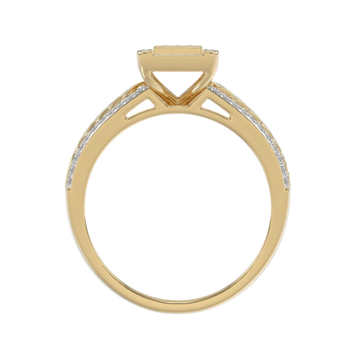 LADIES TRIOS SET 0.50CT ROUND DIAMOND 10K YELLOW GOLD - Image 2