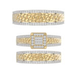 LADIES TRIOS SET 0.50CT ROUND DIAMOND 10K YELLOW GOLD - Image 5
