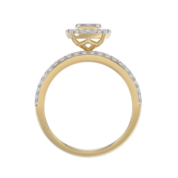 LADIES TRIOS SET 1.50CT ROUND DIAMOND 10K YELLOW GOLD - Image 2