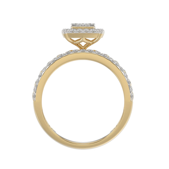 LADIES TRIO SET 1.50CT ROUND DIAMOND 10K YELLOW GOLD - Image 2