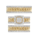LADIES TRIO SET 1.50CT ROUND DIAMOND 10K YELLOW GOLD - Image 5