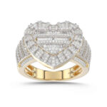 LADIES RING 1.00CT ROUND/BAGUETTE DIAMOND 10K YELLOW GOLD