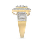 LADIES RING 1.00CT ROUND/BAGUETTE DIAMOND 10K YELLOW GOLD - Image 3