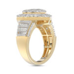 LADIES RING 1.00CT ROUND/BAGUETTE DIAMOND 10K YELLOW GOLD - Image 4