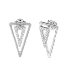 LADIES  EARRINGS 0.25CT ROUND DIAMOND 14K WHITE GOLD