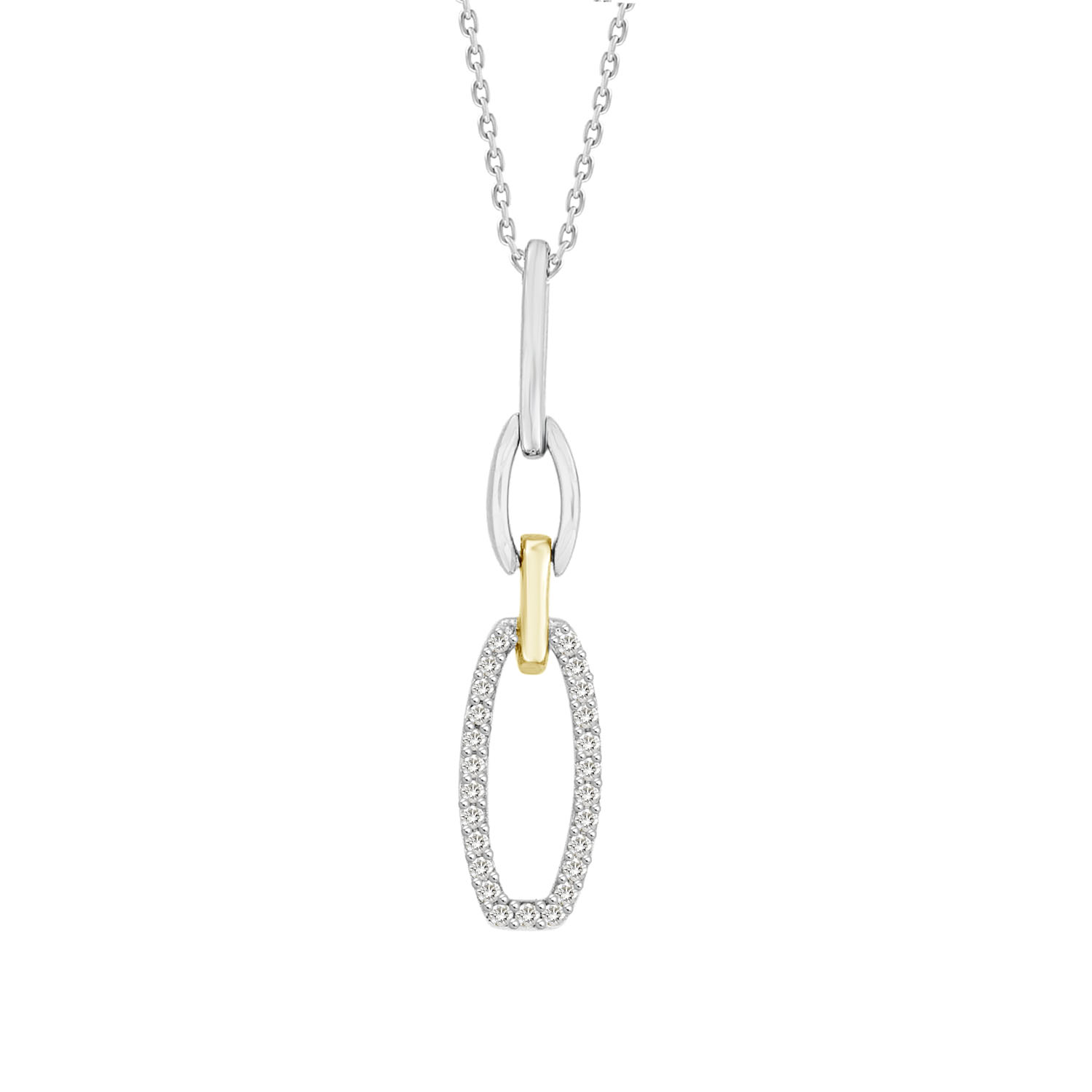 LADIES NECKLACE 0.10CT ROUND DIAMOND 10K YELLOW GOLD