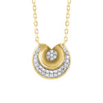 LADIES NECKLACE 0.10CT ROUND DIAMOND 10K YELLOW GOLD