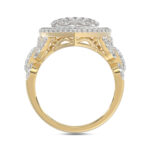 LADIES RING 1.00CT ROUND/BAGUETTE DIAMOND 10K YELLOW GOLD - Image 2
