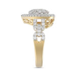 LADIES RING 1.00CT ROUND/BAGUETTE DIAMOND 10K YELLOW GOLD - Image 3