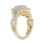 LADIES RING 1.00CT ROUND/BAGUETTE DIAMOND 10K YELLOW GOLD - Image 4