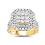 LADIES RING 3.00CT ROUND DIAMOND 10K YELLOW GOLD