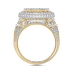 MEN'S RING 2.75CT ROUND/BAGUETTE DIAMOND 10K YELLOW GOLD - Image 2
