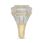 MEN'S RING 2.75CT ROUND/BAGUETTE DIAMOND 10K YELLOW GOLD - Image 3