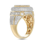 MEN'S RING 2.75CT ROUND/BAGUETTE DIAMOND 10K YELLOW GOLD - Image 4