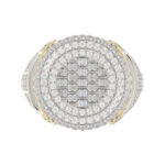 MEN'S RING 2.75CT ROUND/BAGUETTE DIAMOND 10K YELLOW GOLD - Image 5