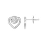 LADIES EARRINGS 0.10CT ROUND DIAMOND 14K WHITE GOLD