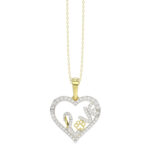 LADIES PENDANT WITH CHAIN 0.20CT ROUND DIAMOND 14K YELLOW GOLD