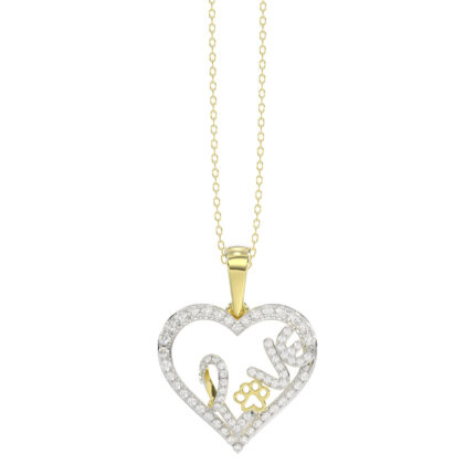 LADIES PENDANT WITH CHAIN 0.15CT ROUND/RUBY DIAMOND 14K ROSE GOLD (RUBY ROUND DIAOND- 0.10CT)