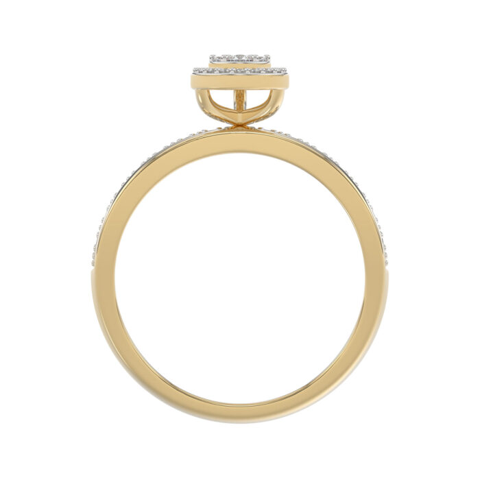 LADIES TRIO SET 1.00CT ROUND/BAGUETTE DIAMOND 10K YELLOW GOLD - Image 2