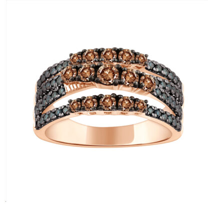 LADIES RING 1.00CT BLUE/DARK BROWN DIAMOND 14K ROSE GOLD