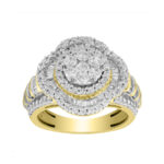 LADIES RING 1.00CT ROUND DIAMOND 10K YELLOW GOLD