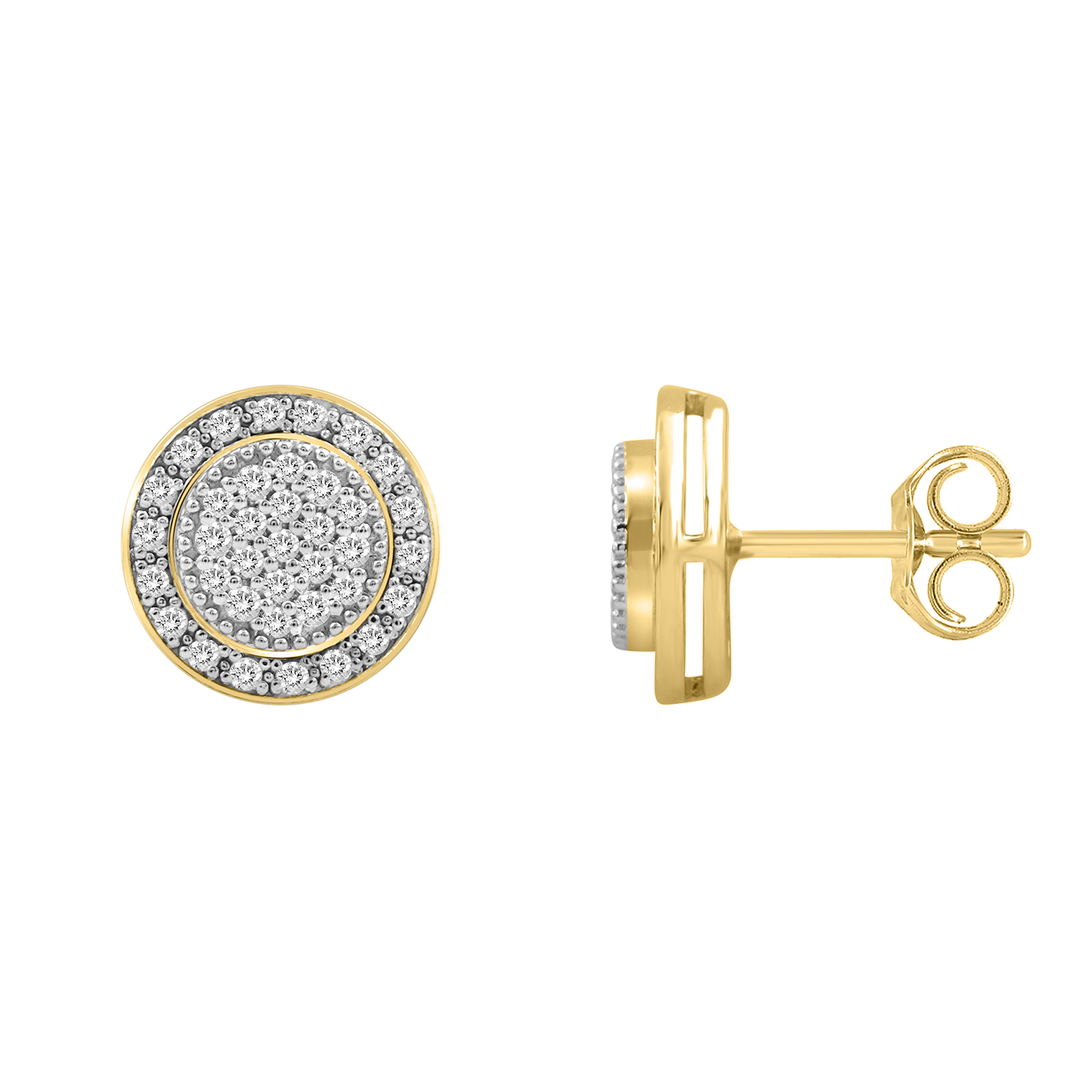 LADIES EARRINGS 0.30CT ROUND DIAMOND 10K YELLOW GOLD 1 LADIES EARRINGS 0.30CT ROUND DIAMOND 10K YELLOW GOLD - Image 1