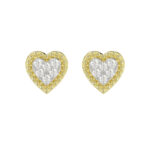 LADIES EARRINGS 0.20CT ROUND DIAMOND 14K YELLOW GOLD
