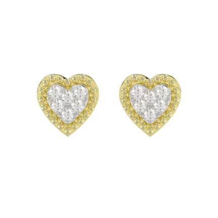 LADIES EARRINGS 0.20CT ROUND DIAMOND 14K YELLOW GOLD