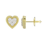 LADIES EARRINGS 0.20CT ROUND DIAMOND 14K YELLOW GOLD - Image 2