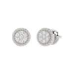 LADIES EARRINGS 0.20CT ROUND DIAMOND 14K WHITE GOLD - Image 3