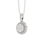 LADIES PENDANT WITH CHAIN 0.10CT ROUND DIAMOND 14K WHITE GOLD - Image 2