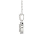 LADIES PENDANT WITH CHAIN 0.10CT ROUND DIAMOND 14K WHITE GOLD - Image 3