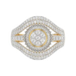 LADIES RING 1.00CT ROUND/BAGUETTE DIAMOND 10K YELLOW GOLD - Image 5