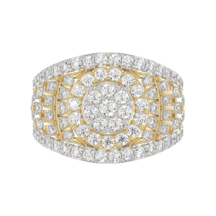 LADIES RING 2.00CT ROUND DIAMOND 10K YELLOW GOLD - Image 5