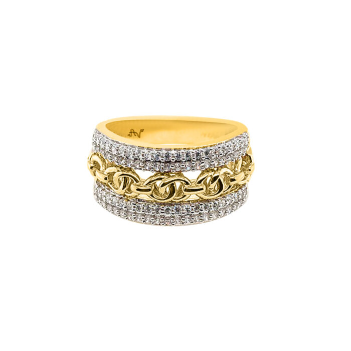 MEN'S RING 0.50CT ROUND DIAMOND 10K YELLOW GOLD - Image 1