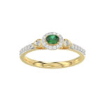LADIES RING 0.33CT ROUND/OVAL DIAMOND 14K YELLOW GOLD (CENTER STONE 0.15CT OVAL DIAMOND)