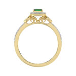 LADIES RING 0.33CT ROUND/OVAL DIAMOND 14K YELLOW GOLD (CENTER STONE 0.15CT OVAL DIAMOND) - Image 2