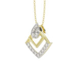 LADIES PENDANT WITH CHAIN 0.13CT ROUND DIAMOND 14K YELLOW GOLD - Image 2