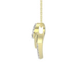 LADIES PENDANT WITH CHAIN 0.13CT ROUND DIAMOND 14K YELLOW GOLD - Image 4