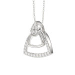 LADIES PENDANT WITH CHAIN 0.13CT ROUND DIAMOND 14K WHITE GOLD - Image 2