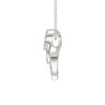 LADIES PENDANT WITH CHAIN 0.13CT ROUND DIAMOND 14K WHITE GOLD - Image 3