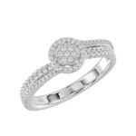 LADIES RING 0.16CT ROUND DIAMOND 10K WHITE GOLD