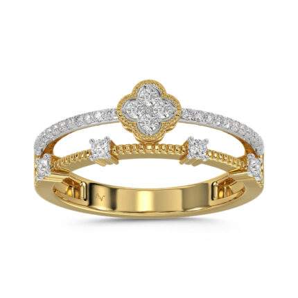 LADIES RING 0.20CT ROUND DIAMOND 14K YELLOW GOLD