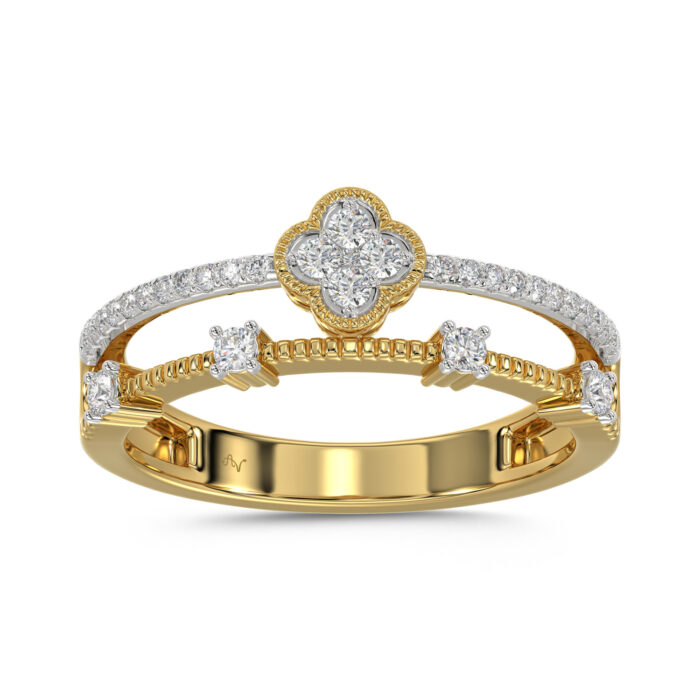 LADIES RING 0.20CT ROUND DIAMOND 14K YELLOW GOLD - Image 1