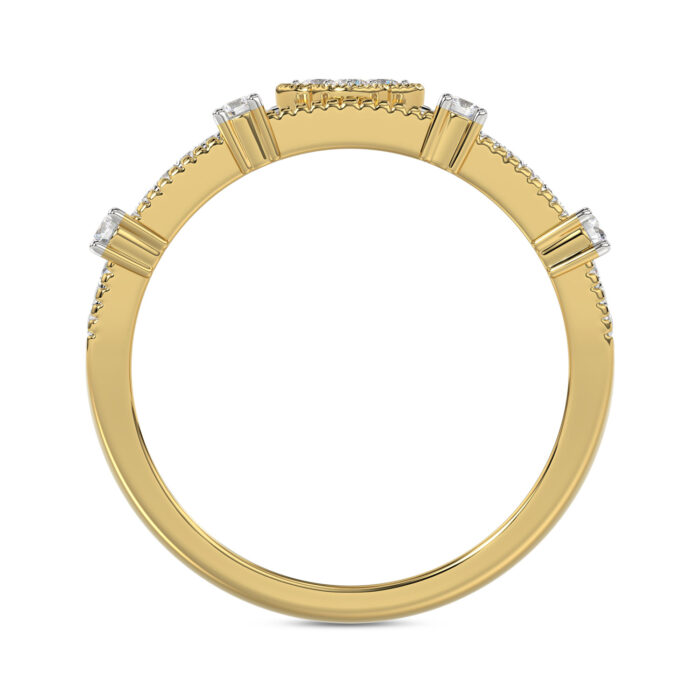 LADIES RING 0.20CT ROUND DIAMOND 14K YELLOW GOLD - Image 2